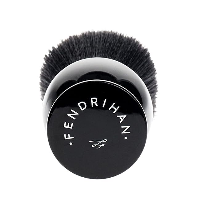 Fendrihan Black and White Synthetic Shaving Brush with Resin Handle for Personal and Professional Shaving (Knot: 24 mm)