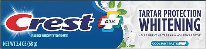 Crest Tartar Protection & Anticavity Toothpaste with Fluoride, Regular Paste, 2.4oz (Pack of 3)