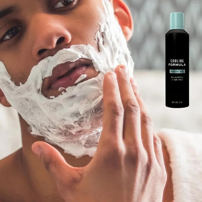 Cooling Shave Gel for Men, Eucalyptus & Tea Tree Scent, Foaming Cream, 7 oz