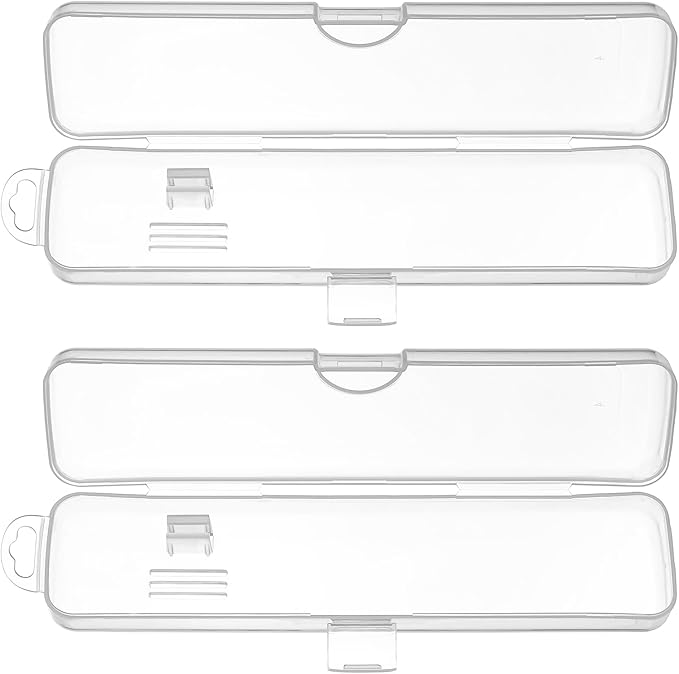 Travel Toothbrush Case, 2 Pcs Travel Size Toothbrush Holder Portable Clear Toothbrush and Toothpaste Storage Container Hard Plastic Transparent Toothbrush Carrying Box for Travel Use