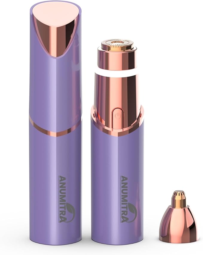 ANUMITRA Gen 3 Pro 2 in 1 Flawless Facial Hair Removal for Women- Eyebrow Trimmer for Face, Lip, Nose Hair Trimmer, with Replacement Heads, Facial Razor for Women, Flawless Facial Hair Remover