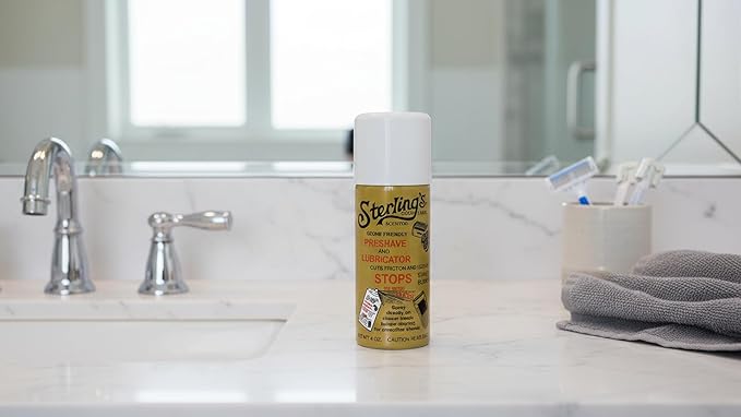 Sterling's Gold Label Preshave and Shaver Head Lubricator Spray for All Electric Shavers, 4 oz