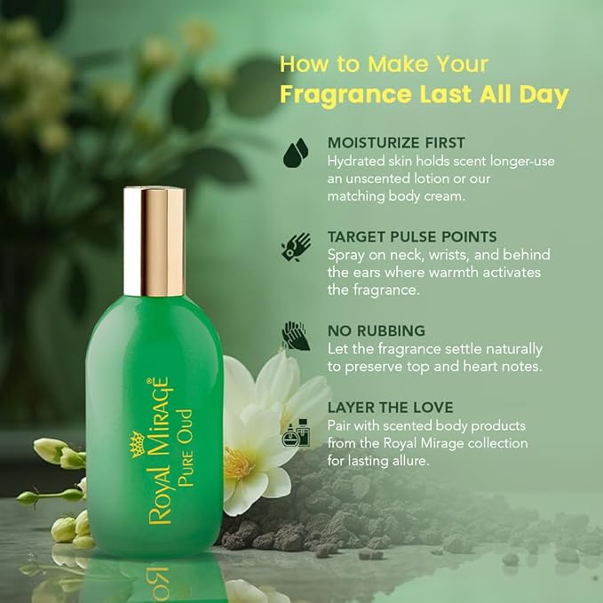 Royal Mirage Pure Oud Eau de Cologne - Premium Oud Wood & Citrus Fragrance Spray - Pure Woods & Spice - 120ml (4 oz) Long-Lasting EDC
