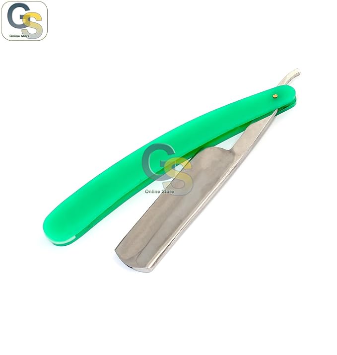 G.S GREEN STRAIGHT RAZOR FIRST QUALITY CARBON STEEL