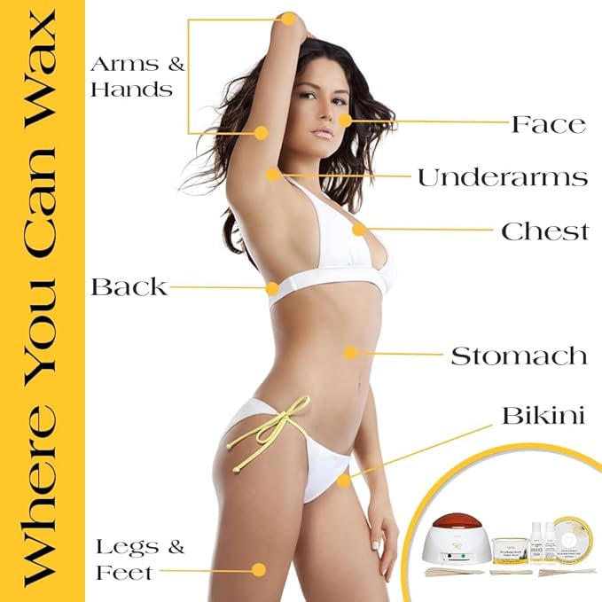 Gigi Brazilian Waxing Kit for Women - Hair Removal Wax Kit with Wax Warmer, Hard Wax, Pre & Post Wax Care, & Applicator Sticks - Ideal for Bikini & Intimate Areas