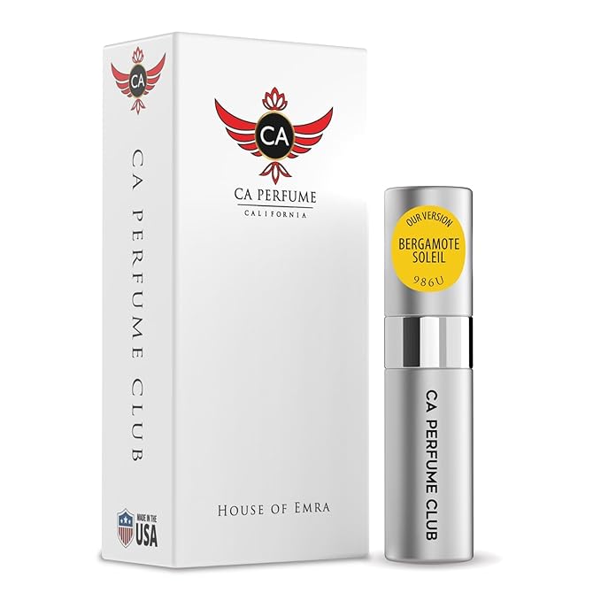 CA Perfume Impression of Bergamote Soleil for Women & Men Eau De Parfum Spray Long Lasting Citrus Aromatic Perfume (0.27 Fl Oz / 8ml)
