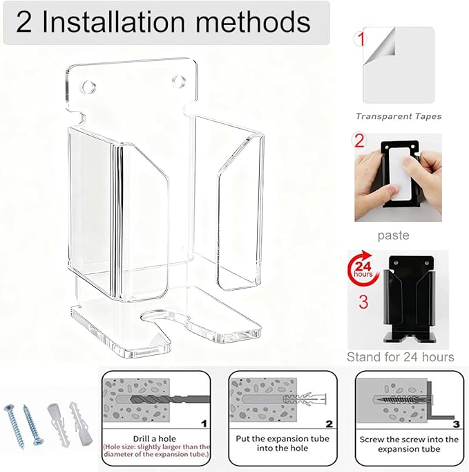Electric Shaver Wall Stand for Bathroom, Acrylic barber Razor Holder – Easy-to-Install Organizer for Men’s/Women’s Electric Shavers (Black)