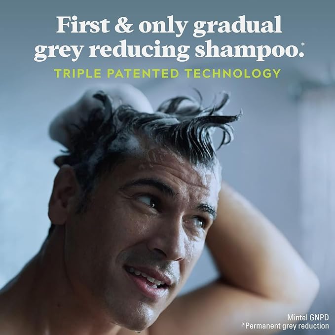 Just for Men Control GX Grey Reducing Shampoo, Gradual Hair Color with Keratin for Stronger Thicker and Healthier Looking Hair, 6 Fl Oz - Pack of 2