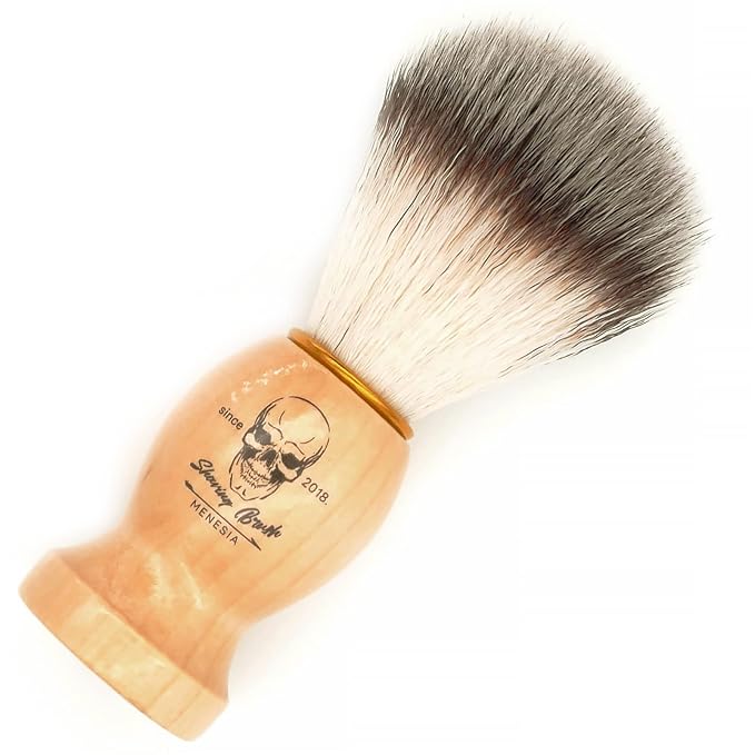 Shaving Brush for Men, Wood handle Shave Brush,Mens Shaving Cream & Soap Brush (skull)