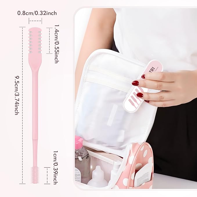 5PCS 2-in-1 Nasal Hair Cutter, 360° Rotating Nose Hair Trimmer Double Sided, Portable Nose Trimmer Manual for Women and Men(Pink)