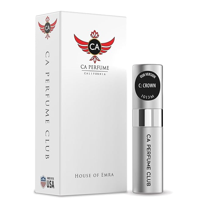 CA Perfume Impression of C: Crown for Men Eau De Parfum Spray Long Lasting Oriental Woody Perfume (0.27 Fl Oz / 8ml)