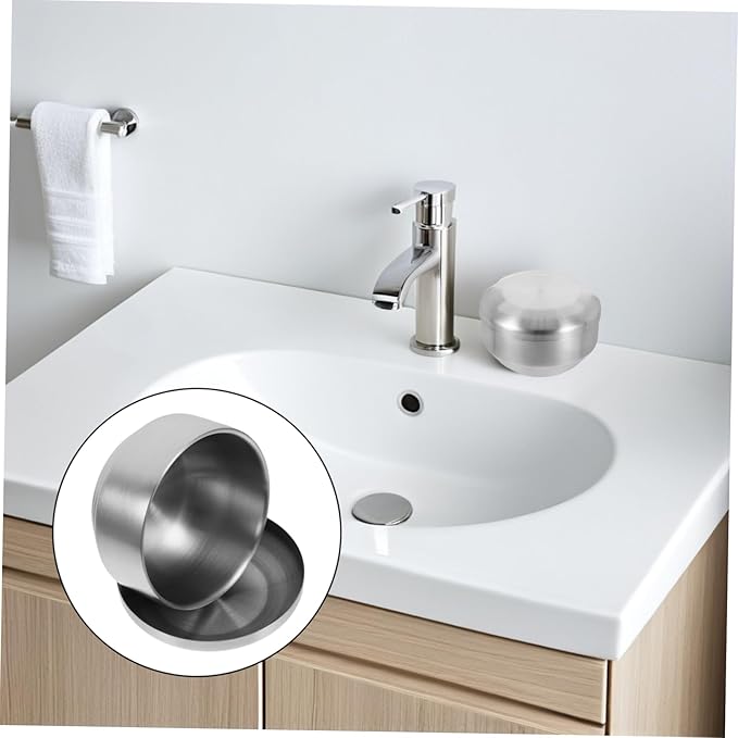minkissy Stainless Steel Shaving Bowl with Lid for Men Shaving Soap Bowl Elegant Design for Comfortable Use Easy to Clean Foaming Tool for Bathroom Decor