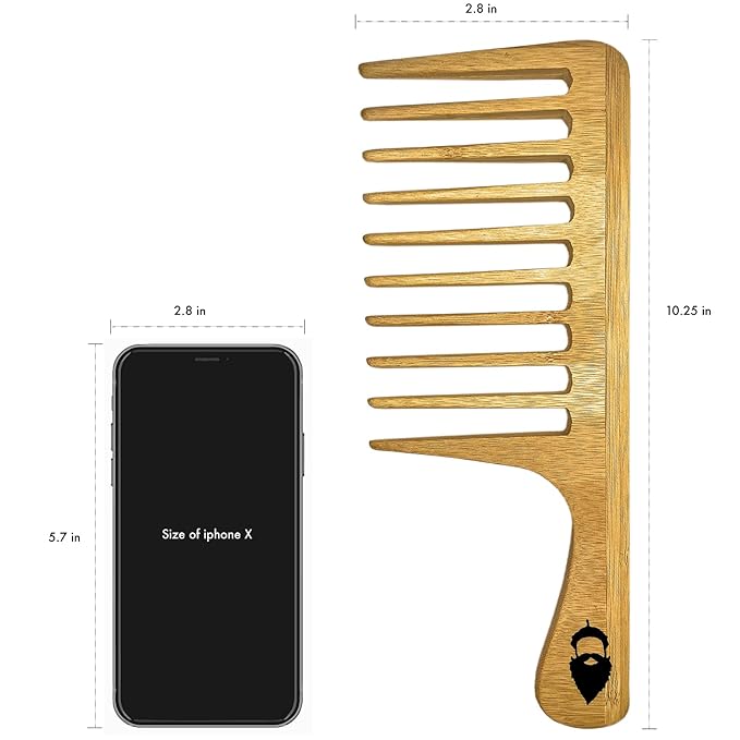 Sequoia Detangling Beard Rake - XL Oversized Detangler Comb for All Hair Types and Big Beards