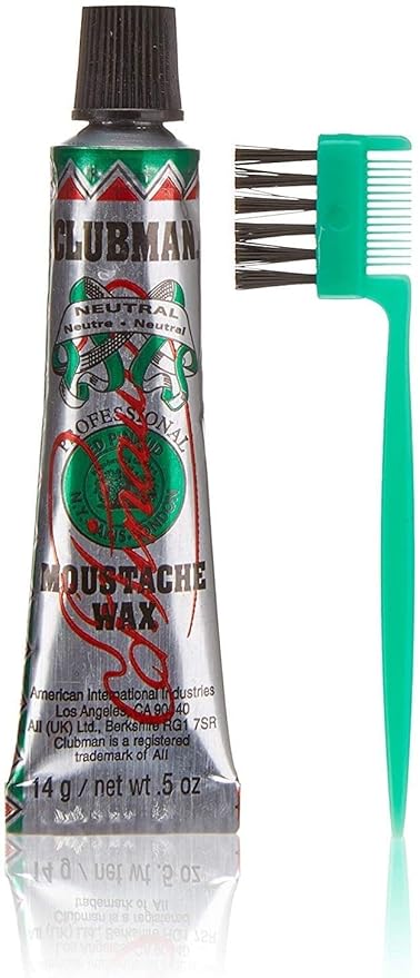 Clubman Moustache Wax with Brush Comb - Neutral 14g