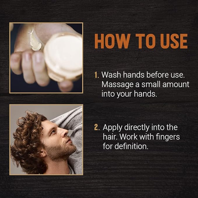 Woody's Styling Cream for Men, Controls Curly/Wavy Hair, Water-Soluble Mild Hold, Healthy Shine, 3.4 oz