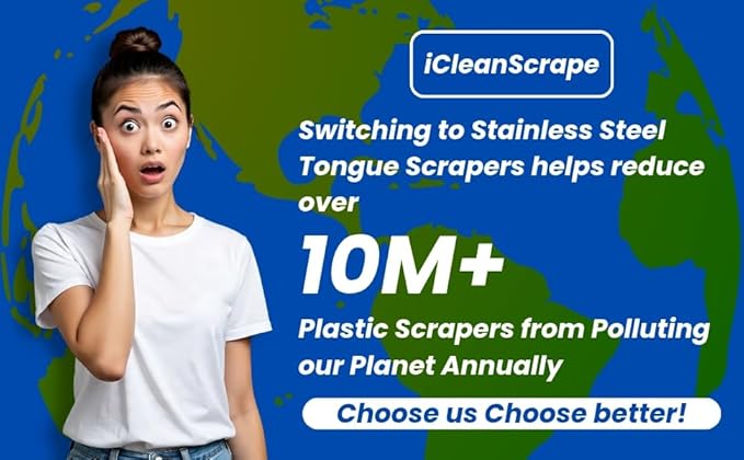 Tongue Scraper for Adults 4 Pack โ Premium Stainless Steel Tongue Cleaner Kit with Travel Case & Mint Dental Floss, Reusable Heavy Duty Metal Tongue Scrubber for Fresh Breath & Daily Oral Care
