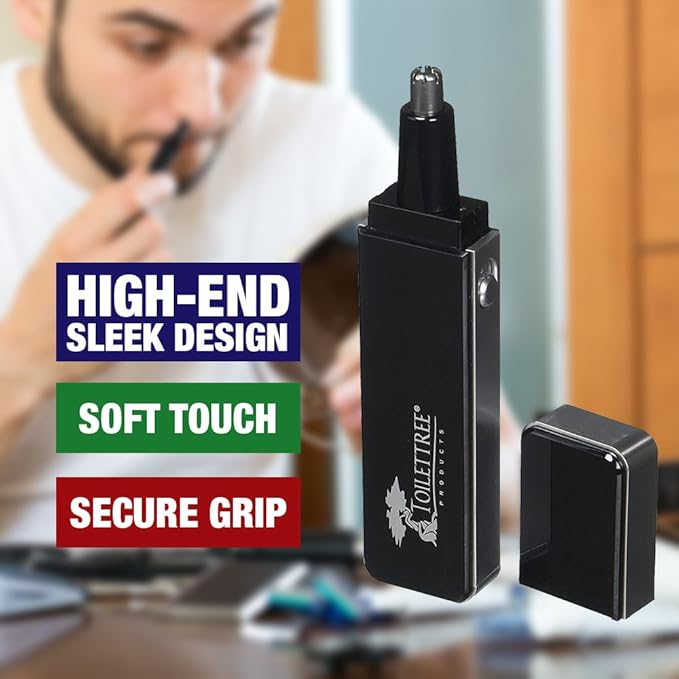 ToiletTree Products Sleek Nose Hair Trimmer with Precision Cutting Tip