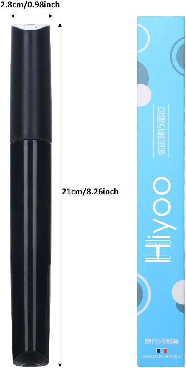 MiDubi Travel Toothbrush Case Plastic Toothbrush Holder Container Breathable Design with Air Hole Tube Cup Box for Home Daily Business Travel Camping School (Black)