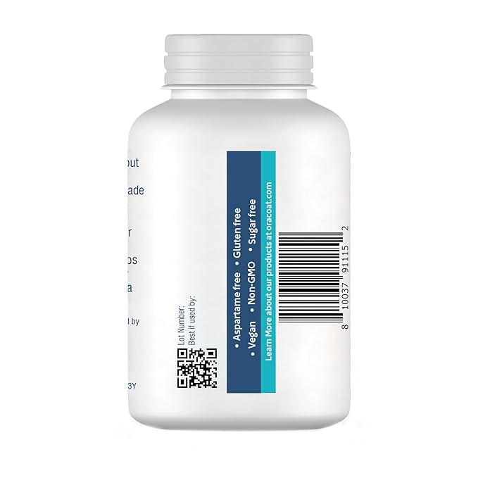 OraCoat XyliGum Dry Mouth Sugar Free Gum, 50 Piece Bottle, Peppermint Chewing Gum with Xylitol for Dry Mouth, Helps Stimulate Saliva, Breath Freshener, Supports Teeth & Gum Health