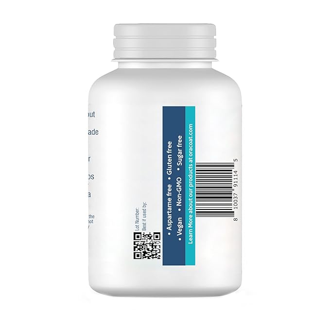 OraCoat XyliGum Dry Mouth Sugar Free Gum, 100 Piece Bottle, Spearmint Chewing Gum with Xylitol for Dry Mouth, Helps Stimulate Saliva, Breath Freshener, Supports Teeth & Gum Health