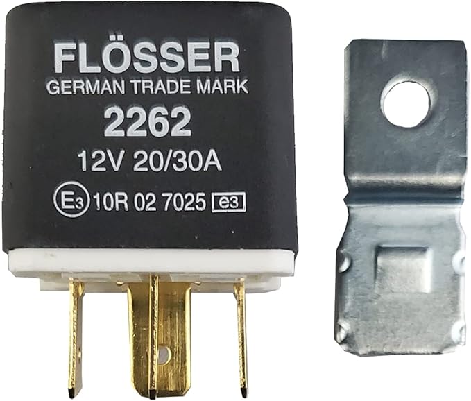 Flosser 2262 12V 20/30A Automatic DIN Rail Mount Normally Open Multi Purpose Relay