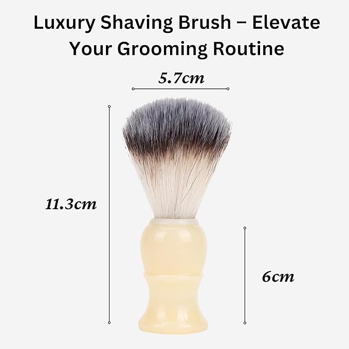 Premium Badger Shaving Brush for Men – Soft Bristles & Wood Handle | Perfect Shaving Cream Brush for Wet Shave | Luxury Gift for Men, Dad & Boyfriend, Off White