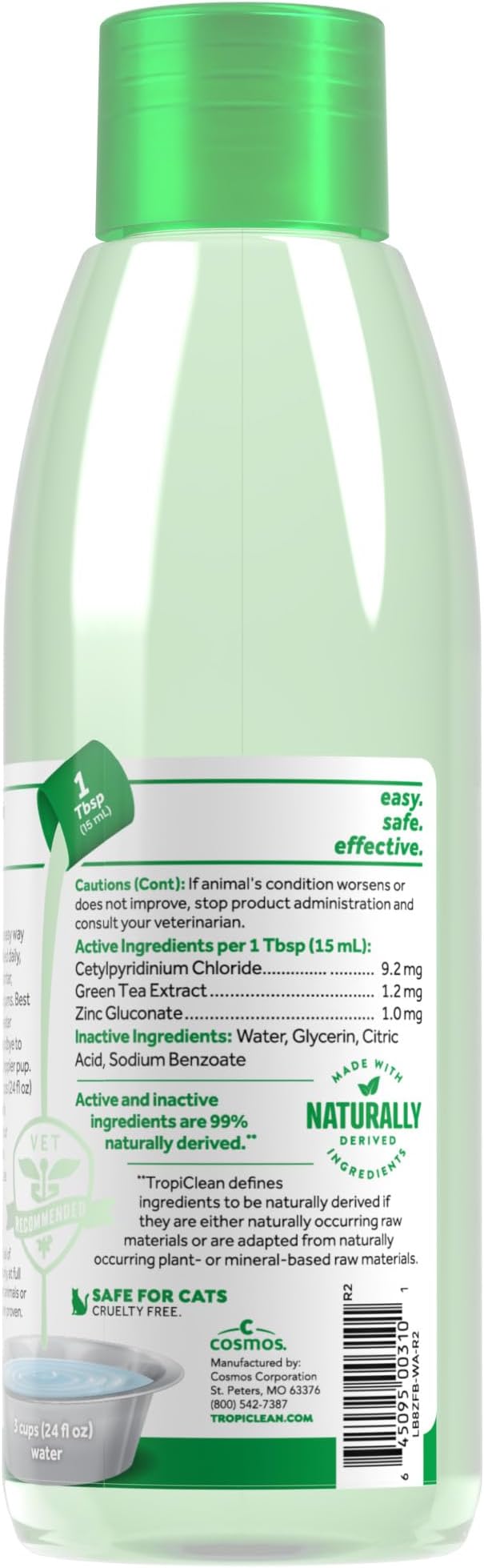 TropiClean Fresh Breath Water Additive for Dogs | Dog Breath Freshener & Teeth Cleaning Solution | No Toothpaste or Toothbrush Required | 8 oz