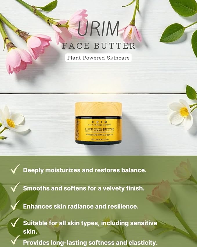 Urim 1 oz Luxe Face Butter | Deeply Nourishes, Brightens & Moisturizes for Men & Women | Collagen Support