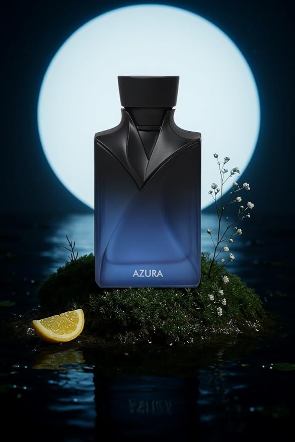 NASEEM Azura Blue Aqua Perfume for Men 90ml – Fresh Spicy Aromatic Long-Lasting Eau De Parfum | Alcohol-Free Men’s Fragrance | Arabian Clean Masculine Scent