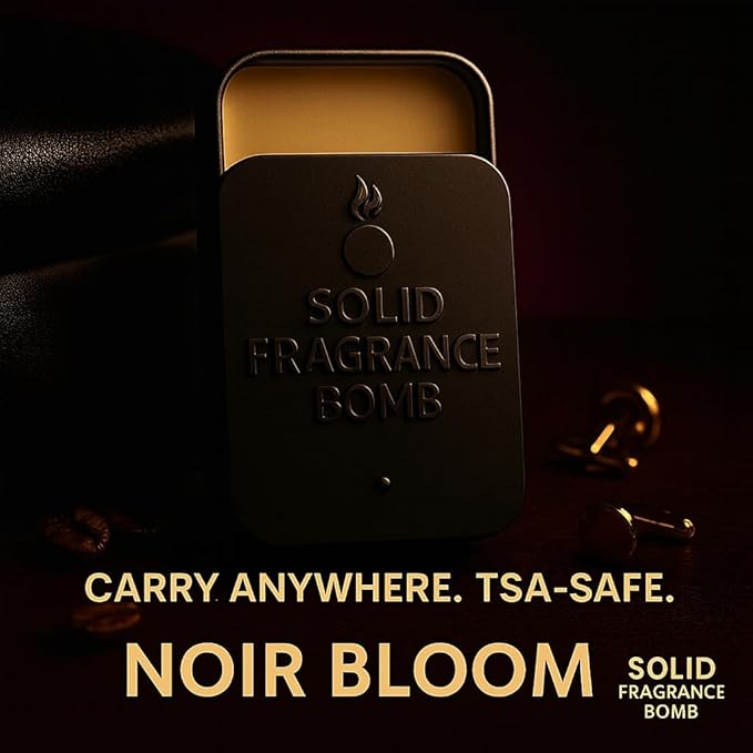 – Premium All-Natural Solid Cologne for Men & Women | Long-Lasting, TSA-Safe, Alcohol-Free, Halal, Handmade Travel Fragrance Balm (Noir Bloom)