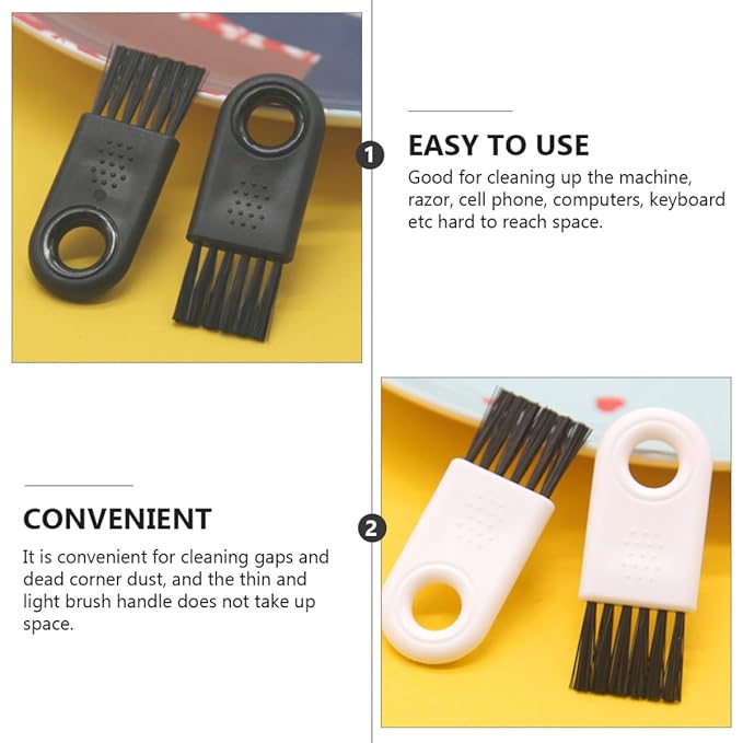 Homoyoyo 40pcs Electric Shaver Brush and Razor Cleaner Set Small Cleaning Tools for Men's Hair Clippers with White and Black Bristles for Personal Grooming and Trimmer Maintenance