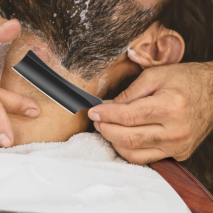 Straight Razor With Strope - Professional Straight Edge Barber Premium Stainless Steel Shaver With Shaving Strop for Men Home & Salon Grooming Using (NO.152)