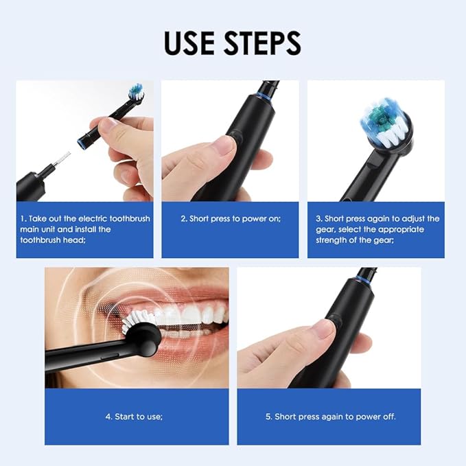 Magnetic Suspension Rotating Electric Toothbrush, 5 Modes Waterproof Sonic Cleaning, 8 Brush Heads and Storage Case for Traveling, Camping, Riding (White)