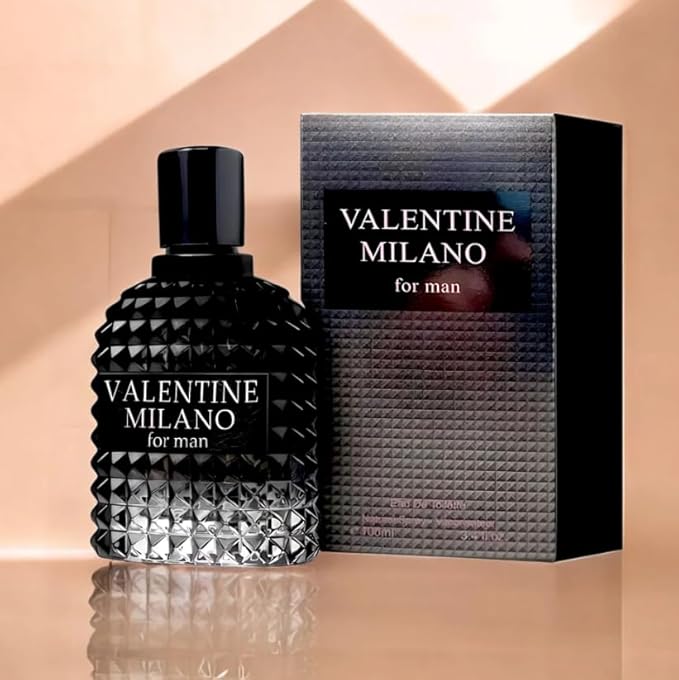VALENTINE MILANO and AZURE NOIR POUR HOMME Cologne for Men Combo Pack Eau de Toilette Fragrance 3.4oz/100ml, Natural Spray, Long Lasting (2-Pack) Plus 2 Refillable 5ml Travel Spray