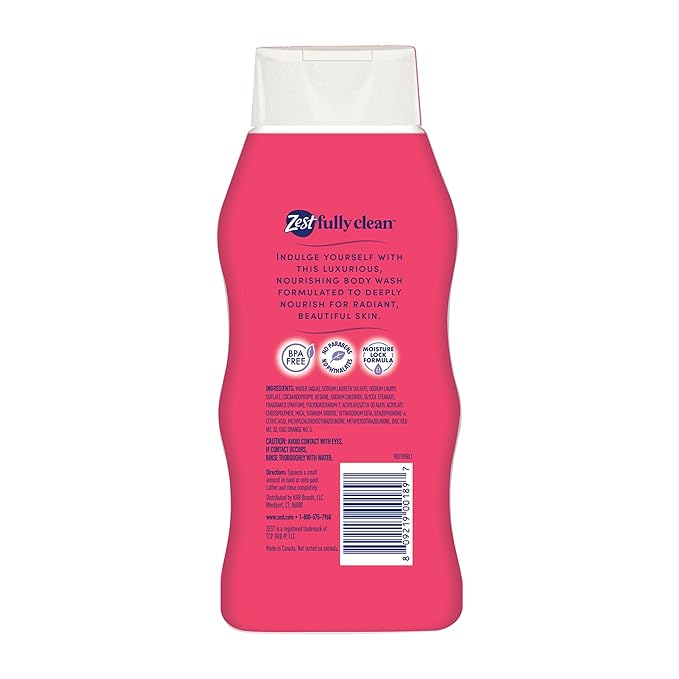 Zest Body Wash - Infused with Wild Cherry and Vanilla - Hydrating Body Soap - Suitable for All Skin Types - Wild Cherry and Vanilla - 20 oz,(Pack of 2)