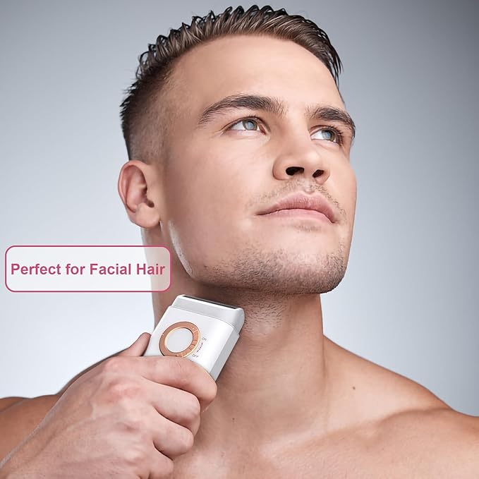 Bella Ciao Cordless Foil Shaver, Electric Bikini Trimmer for Women and Men, Portable Electric Shaver with Floating Foil Razor, Includes Protective Cap and Cleaning Brush, Batteries Not Included