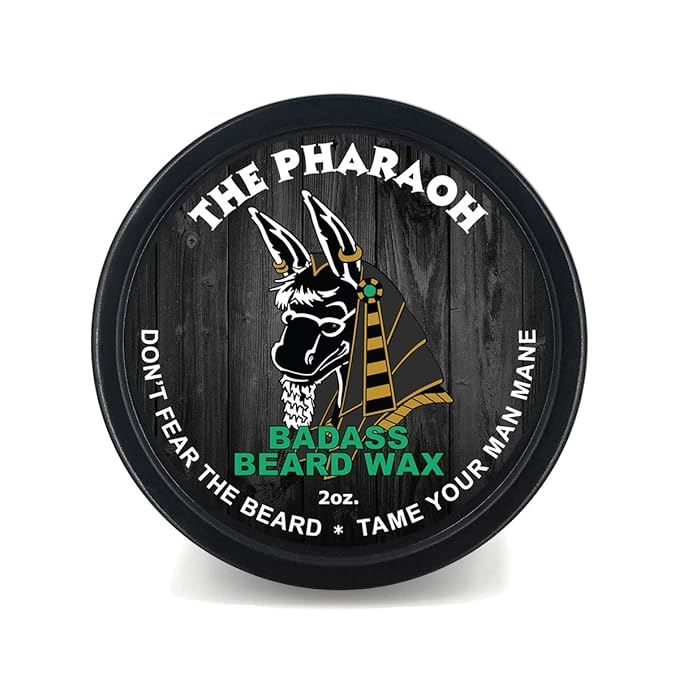 Badass Beard Care Beard Wax For Men - Pharaoh Scent, 2 oz - Softens Beard Hair, Leaves Your Beard Looking and Feeling More Dense