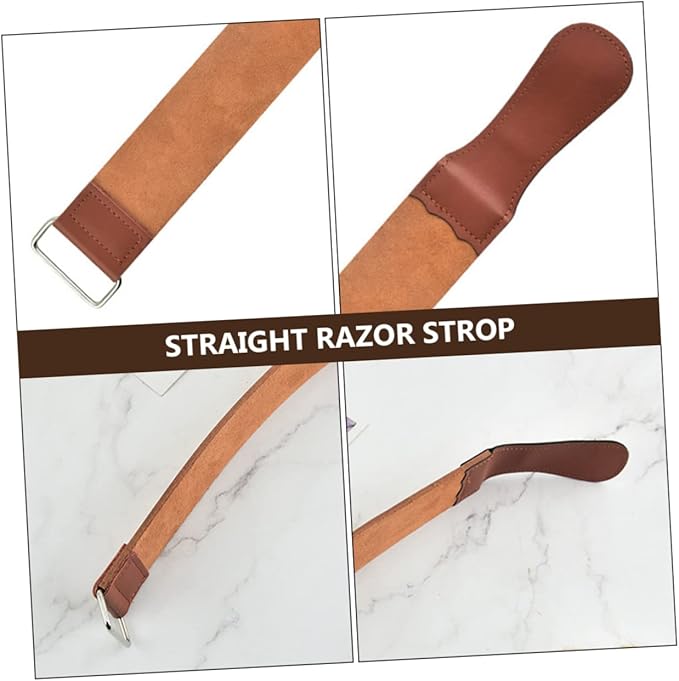 Straight Razor Strop Tool Dual Sided Artificial Leather Sharpening Strap for Home Use Manual Shaver Maintenance Father Day for Barbers and Shaving Enthusiasts