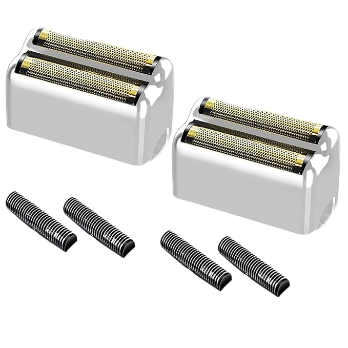 Silver Replacement blades Foil and Cutters Compatible with BaBylissPRO Barberology FXFS2 Shaver foil Replacement Heads(2 pack )
