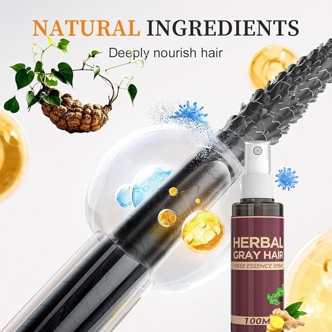 Herbal GrayHair Spra, Hair Darkening Conditioner Spra, Herbal Darkening Spra,Hair Color Spra for Gray Hair Coverage, Gray Hair Sprat-100ML (3pcs)