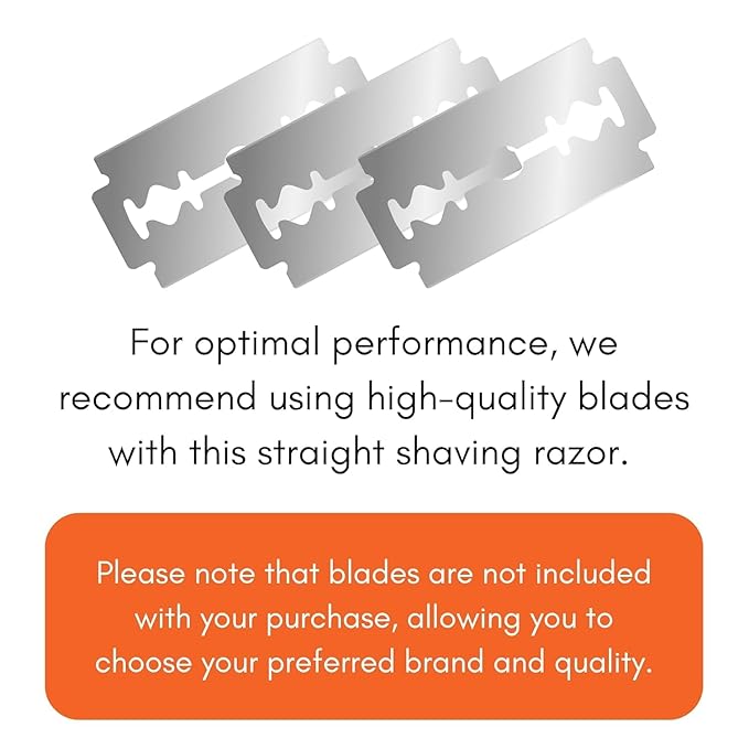 SIZZO Professional Straight Shaving Razor for Men (Black Gold - Wooden Handle)