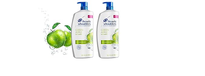 Head & Shoulders Anti-Dandruff Shampoo with 1% Pyrithione Zinc, Clinically Proven & Scalp Care Treatment, Fresh Green Apple Scent, 32.1 Fl Oz Each, 2 Pack