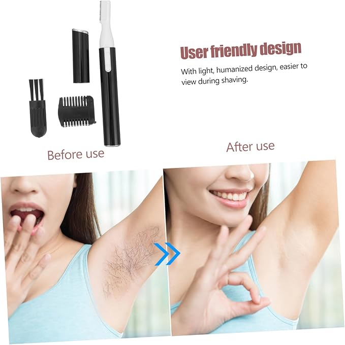 1 Set Eyebrow Trimmer Lint Remover Shaver Portable Hair Removal Devices Mini Facial Hair Remover Face Hair Remover Hair Removal Cream Reusable Face Razor Black Aluminum Tube