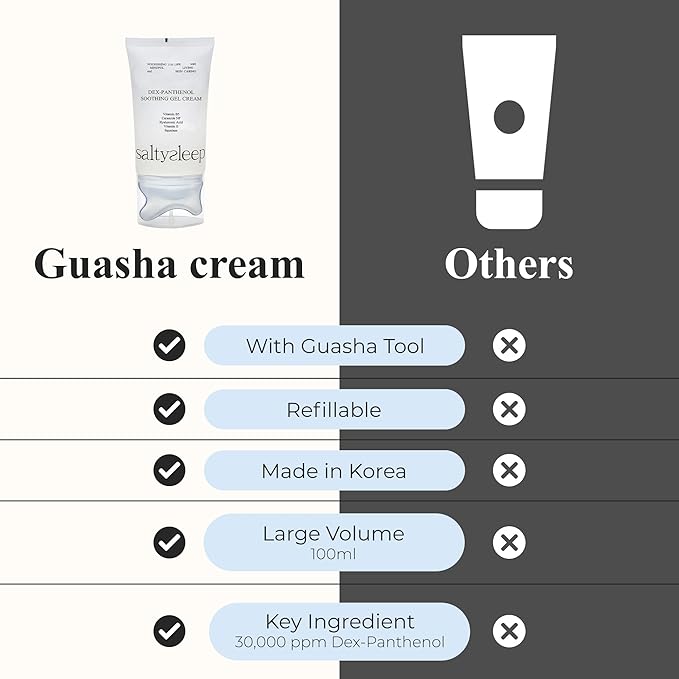 Soothing Gel Cream wtih Guasha - Hydrating Face Moisturizer, Dex-Panthenol, Hyaluronic Acid, Ceramide, Squalane, Vitmains, Korean Skincare for All Skin Types, Elasticity & Glow 3.38 fl oz