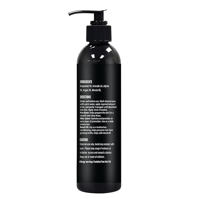 8 fl. Oz, Unscented Pre Shave Oil for Men, Excellent Shaving oil for Men, Prepares for a burns free Shave, Works with Straight or Safety Razor