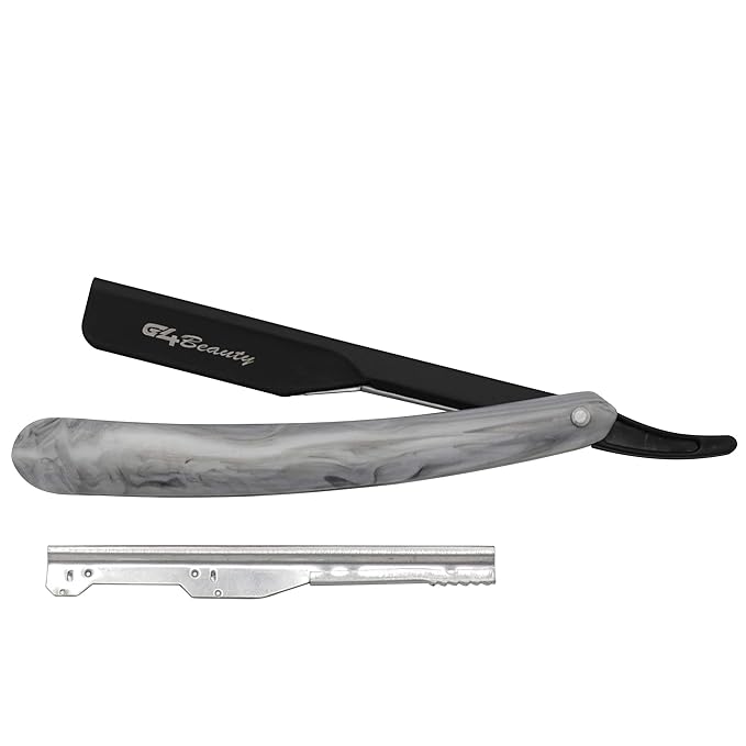 G4 Stainless Steel Straight Edge Barber Shaving Razor Blade for Close Shaving Men Replaceable Blades (Stone Slide)