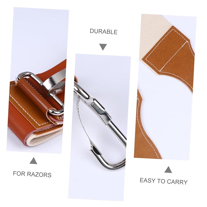 PartyKindom Vintage Razor Sharpening Cloth Double Sided Leather Strop Razor Strap for Barber Strop