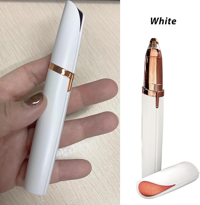 2 Pack USB Rechargeable Portable Electric Eyebrow Trimmer Pen for Women,Painless Precision Eyebrow Hair Remover, Safe Eyebrow Shaver Razor Tool for face Leg Lip Armpit Hand(White)