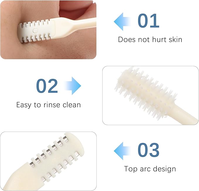Bremorou Nose Hair Trimmer 3 Pcs Double Sided Knife Cutter 2-in-1 Nose Manual Trimmer 360° Rotating Nasal Hair Razor Portable Cutter Clippers for Men Women (White)