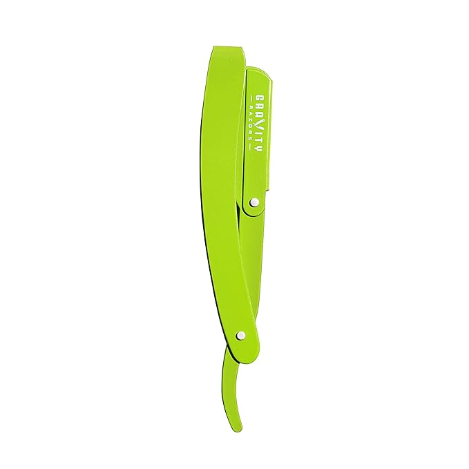 GRAVITY RAZORS Professional Straight Razor Kit – Minimal Exposure, Includes 10 Premium Blades, 0.5mm Exposed, Green